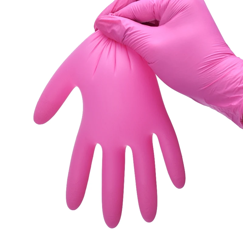 Einweghandschuhe aus fuchsiafarbenem Nitril, 20/100 Stück, 3 mm, puder- und latexfrei, Haushaltsreinigungshandschuhe zum Kochen, Küche, Kosmetikerin – Detail 6