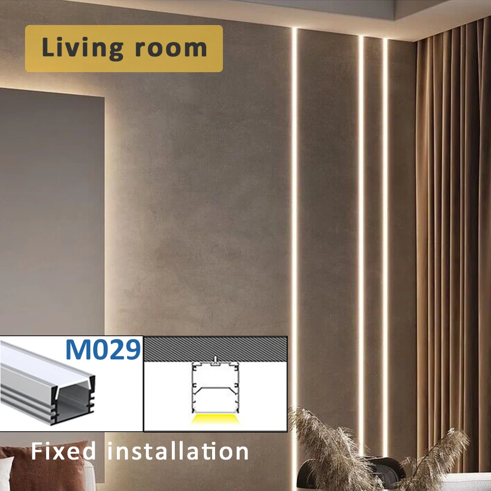 LED Aluminum Profile 50CM V U Shape Silver Flexible Strip Light Bar Channel with Diffuser Milky Black PC Cover for Room Ceiling