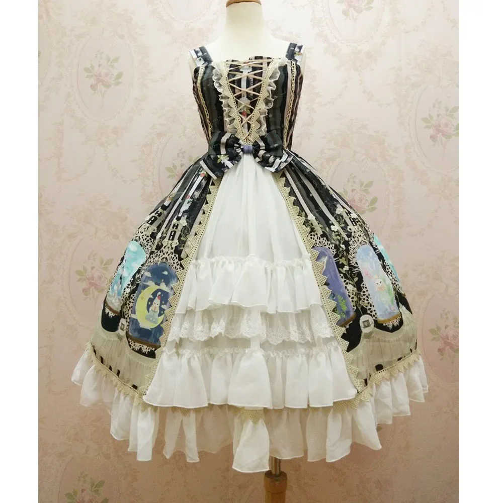 

New Lolita JSK Dress Sweet Crystal Rabbit Series Chiffon Dress By Yiliya