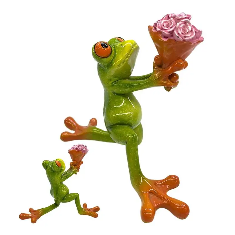 Frog Statue Decorative Proposal Frog Craft Frog Figurines Statue Cute Cartoon Frog Ornaments For Desk And Household Decor