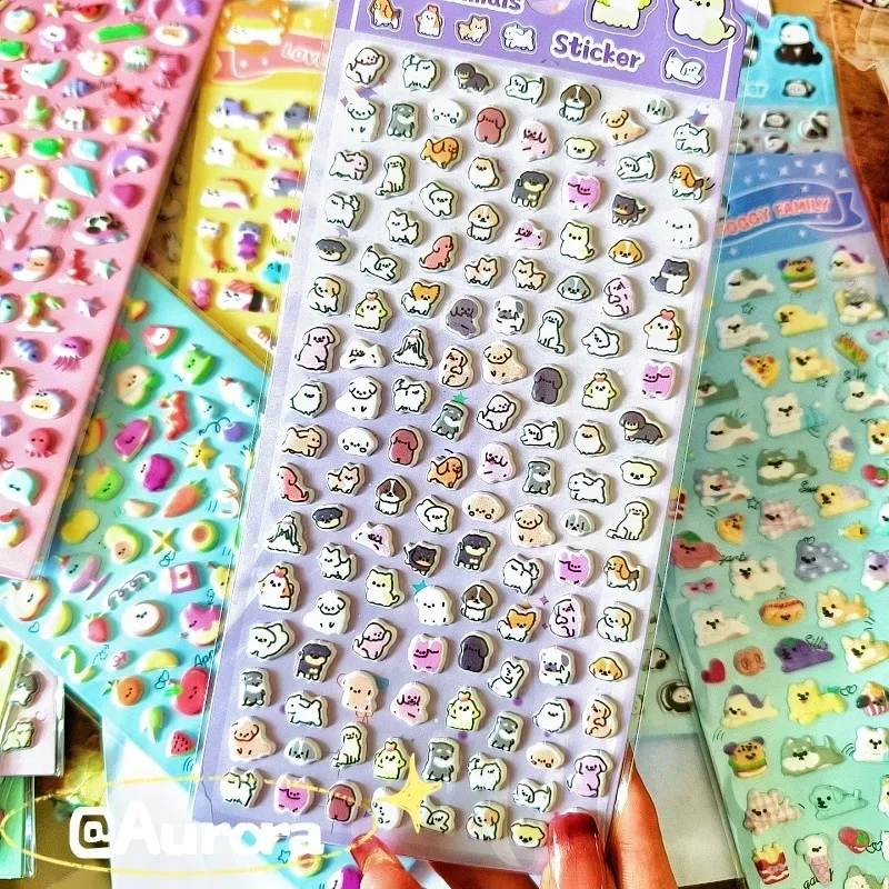1pc 3D Candy Jelly Stickers Cute Animal Decals for DIY Scrapbooking Book Japanese style Phone Case Sticker