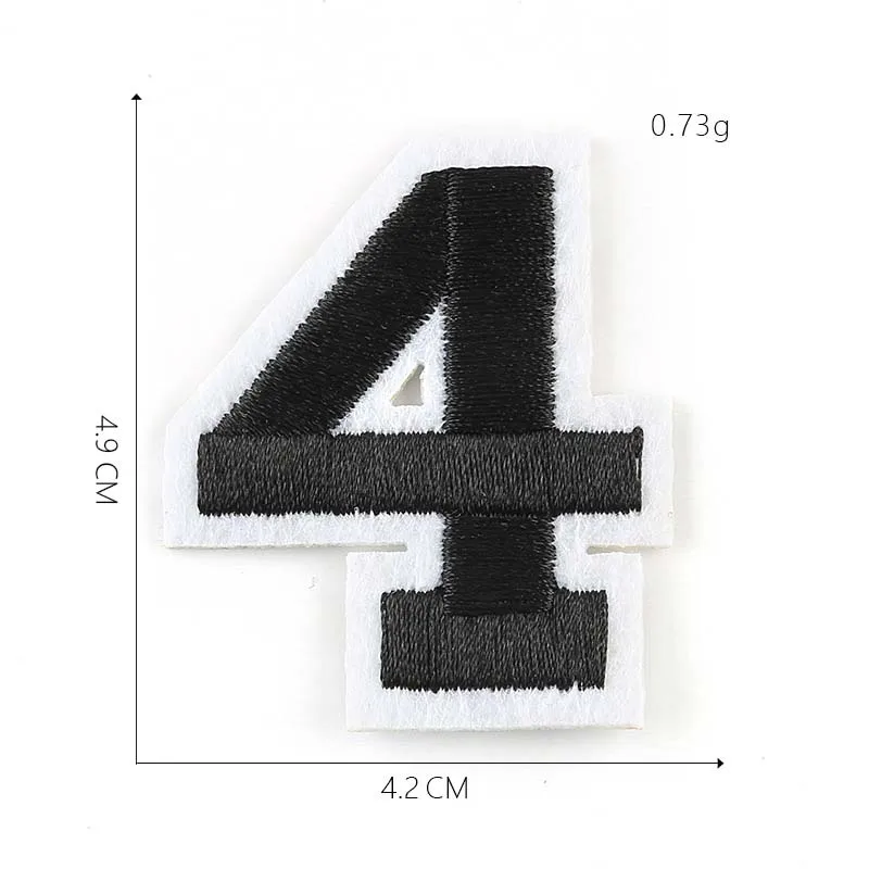 10 Stück/0~9 Nummer Stoff-Applikation Stickerei Aufbügel-Patch – Detail 5