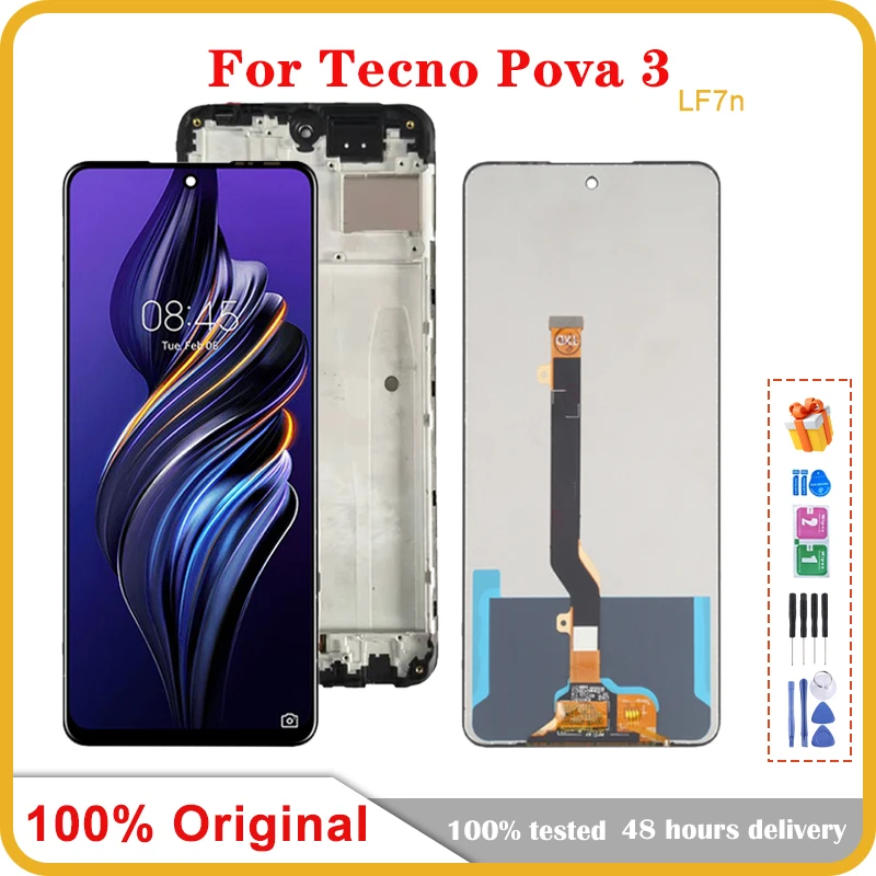 

6.9" Original New For Tecno Pova 3 LF7n LCD Display Touch Screen Digitizer Assembly For Tecno Pova3 LCD Repair Replacement Parts