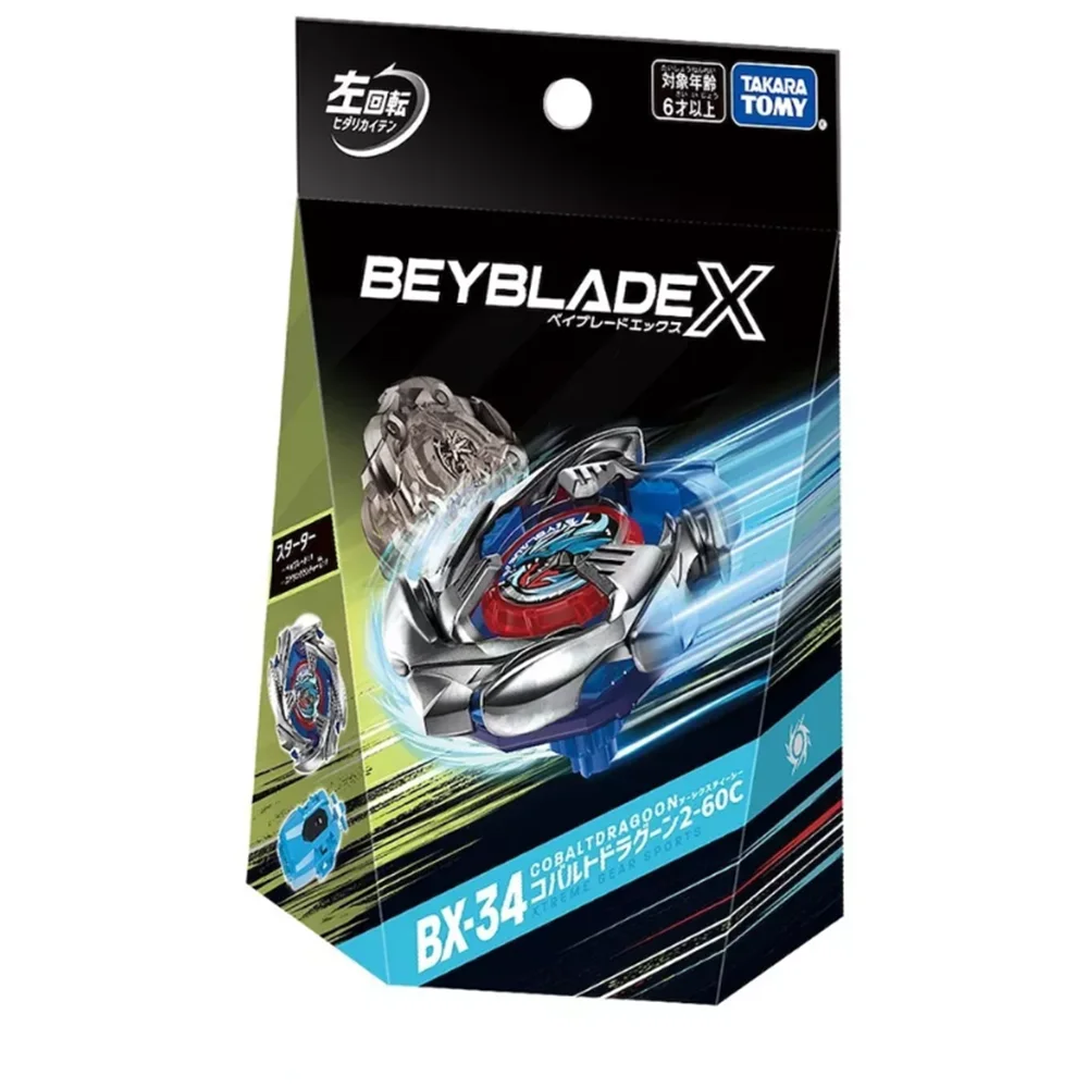 Takara Tomy Bey X BX-34 Cobalt Dragoon 2-60C Left Spin Starter Set