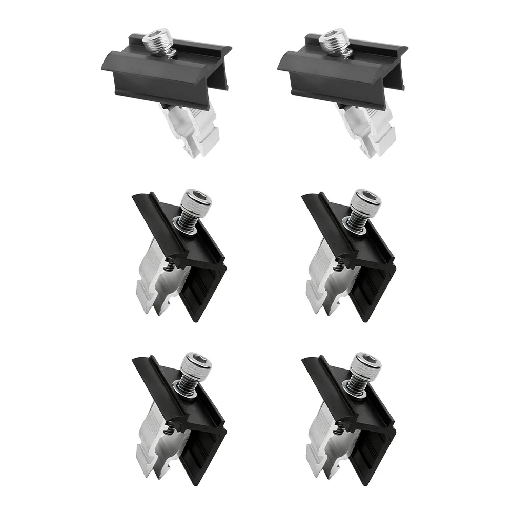 Frame-Mounted Solar Panel Brackets 6pcs Aluminum Set Designed for Standard For Framed Photovoltaic Panel Integration