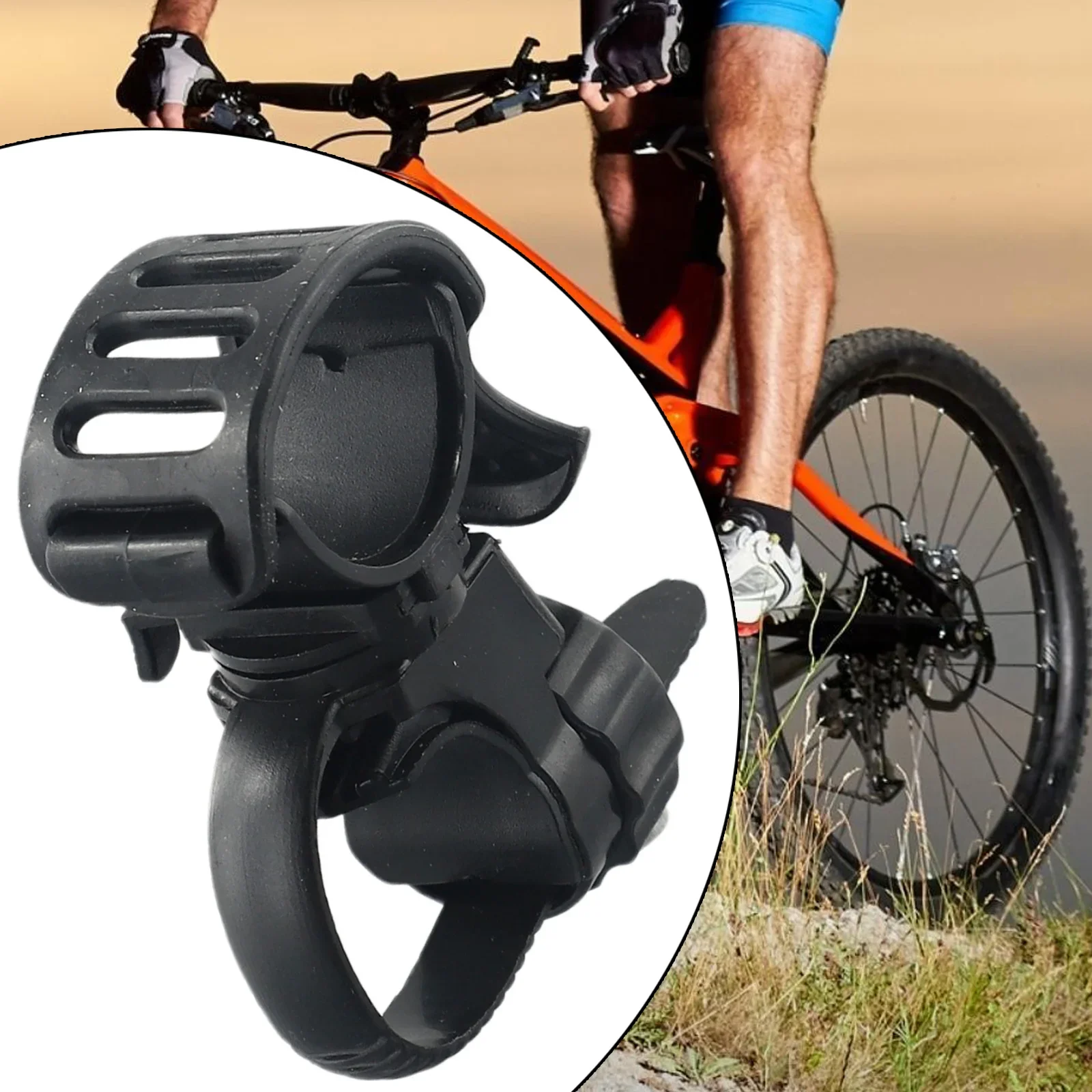 

1 Pc Bicycle Handlebar Light Bracket Bike Lamp Holder LED Torch Headlight Pump Stand 360° Rotatable Quick Release Mount