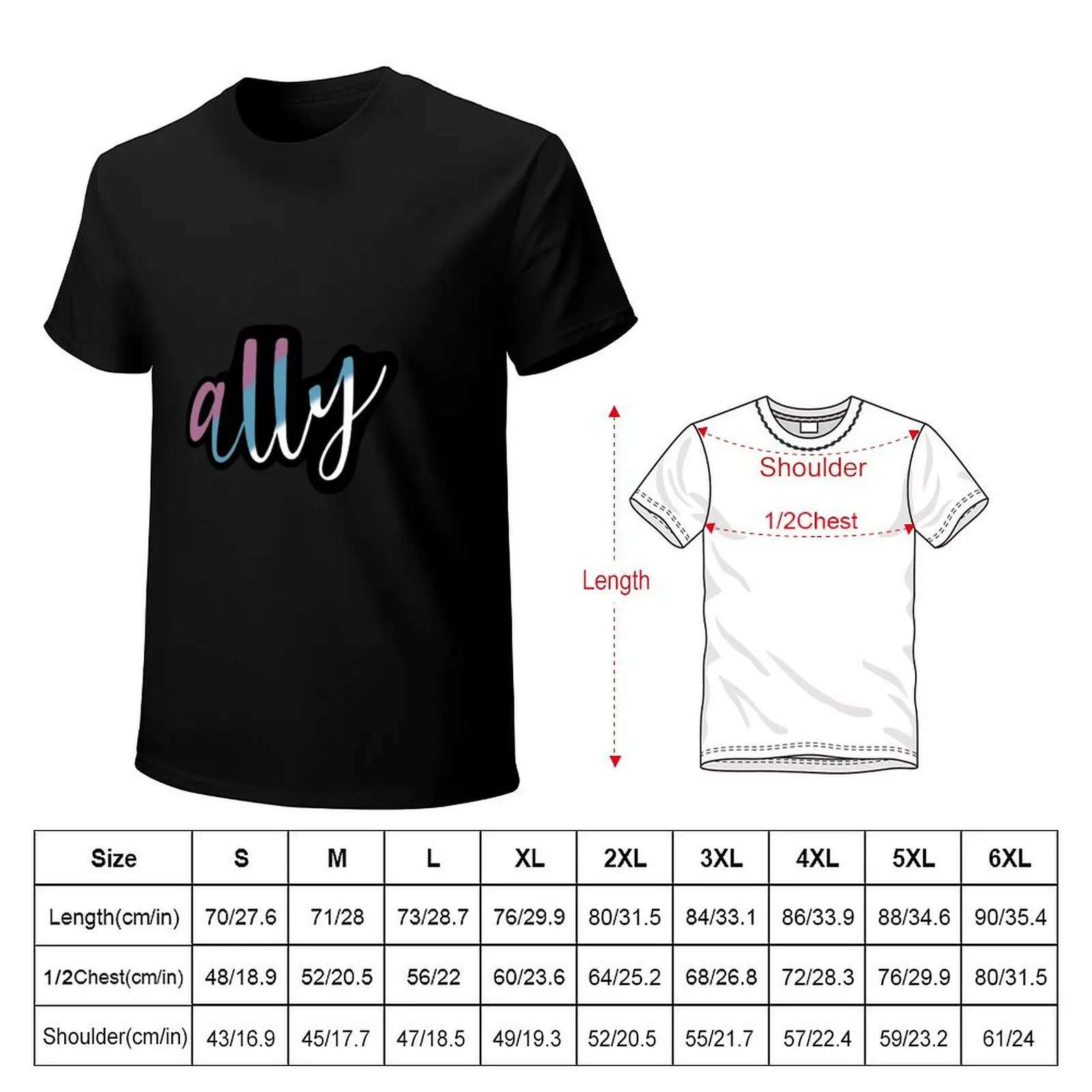 Ally Trans Flag Design T-Shirt Soft Stretch Short Sleeve Top
