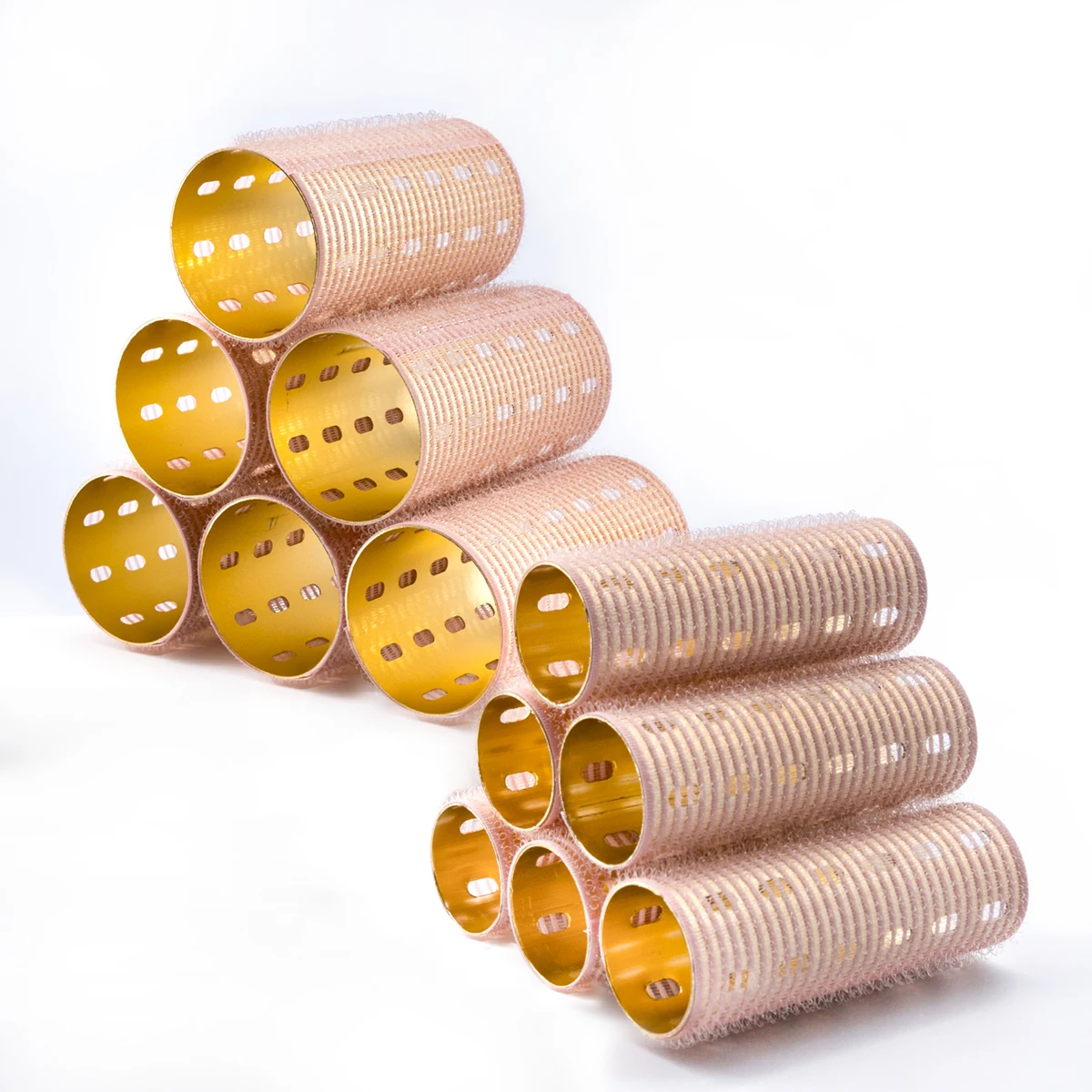 

12pcs Ceramic Thermal Aluminium Film Hair Rollers Fast Heating Self Gripping Hot Curlers Long Hair Safe Heatless Curl 90mm 1937