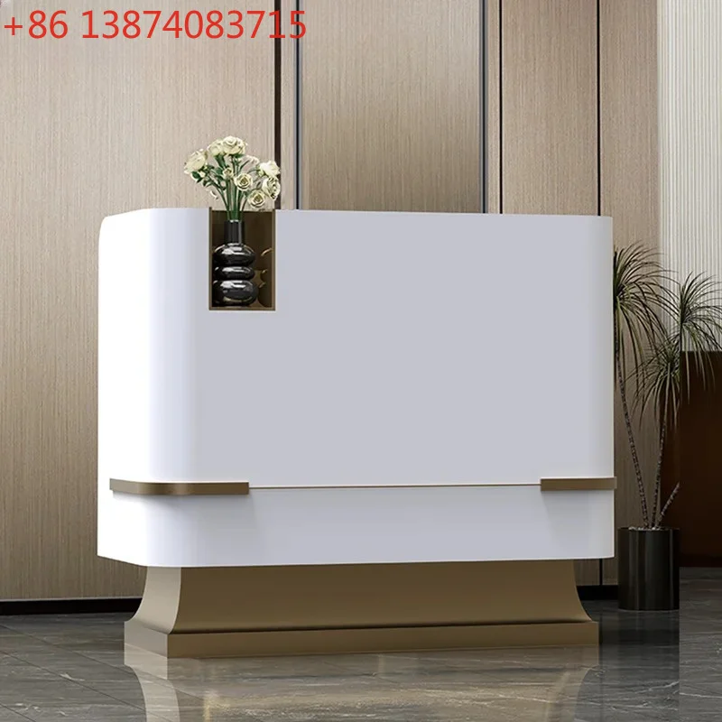 Light luxury high-end reception table, company front desk welcome desk simple modern information desk guide checkout page