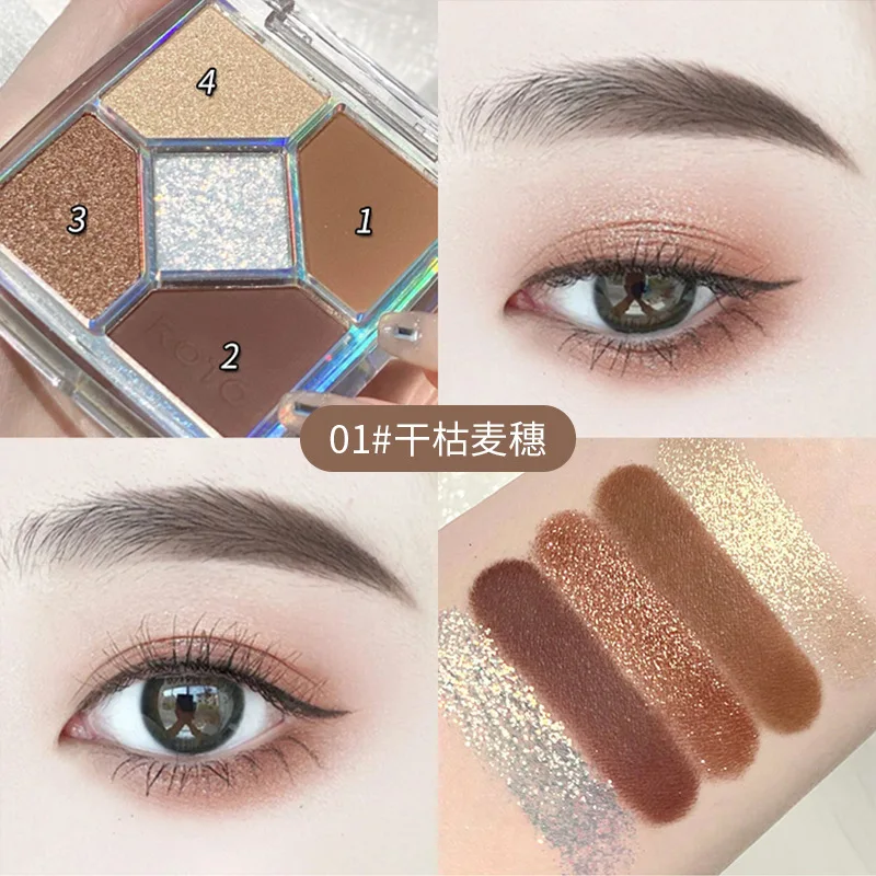 

Mocha Chocolate 5 Colors Eyeshadow Palette Matte Pearly Glitter Finish Female Makeup Chocolate Eye Shadow Japanese Cosmetics