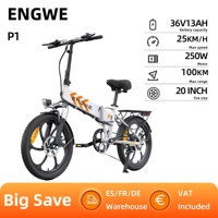 ENGWE P1 Electric Bike 250W Brushless Motor 36V13AH Lithium Battery Folding Mini Electric Bicycle 20-In Tire Aldult City E-bike