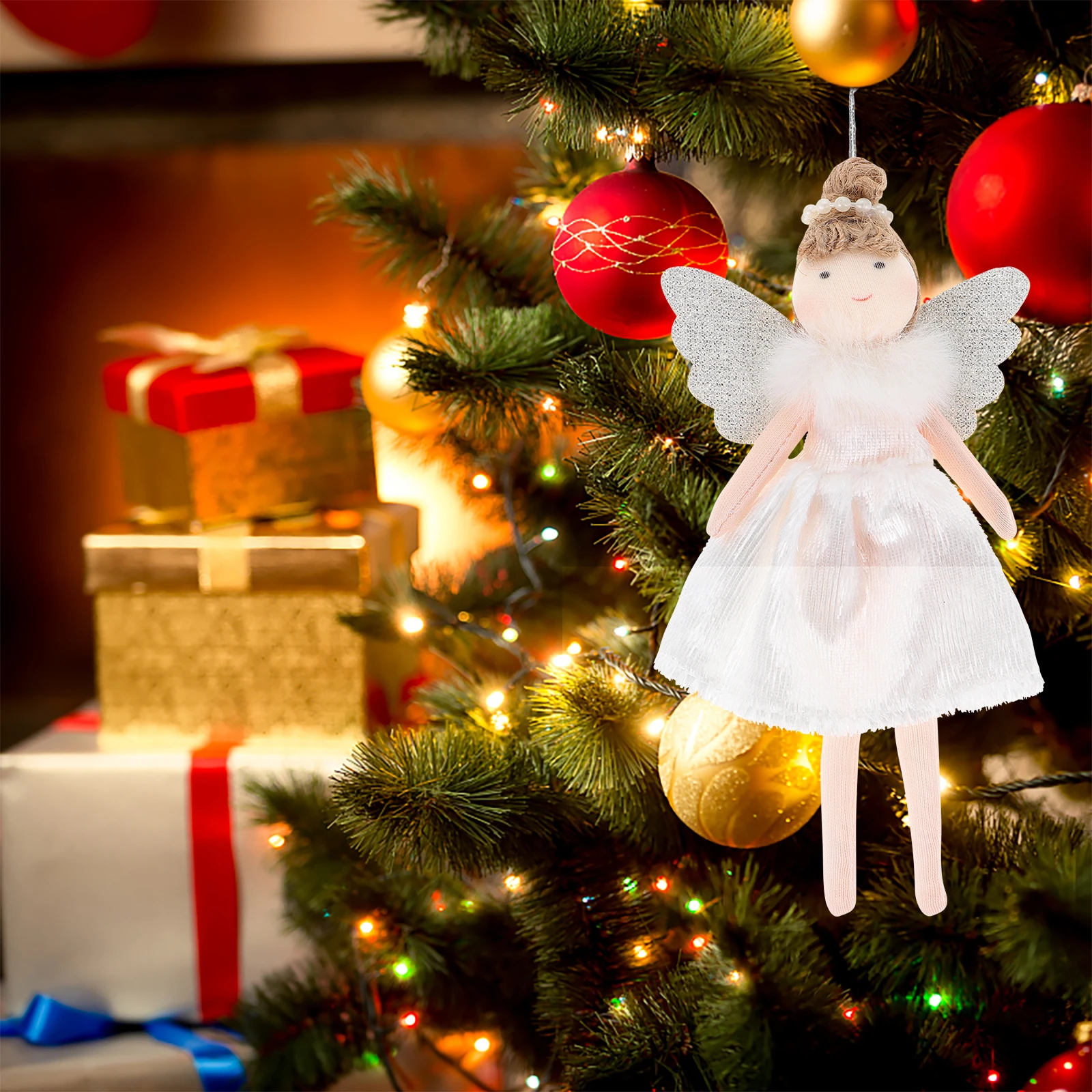 

Elegant Christmas Tree Angel Pendant Soft Ornaments Holiday Decor Angel Holiday Pendants Fairy Tree Decorations