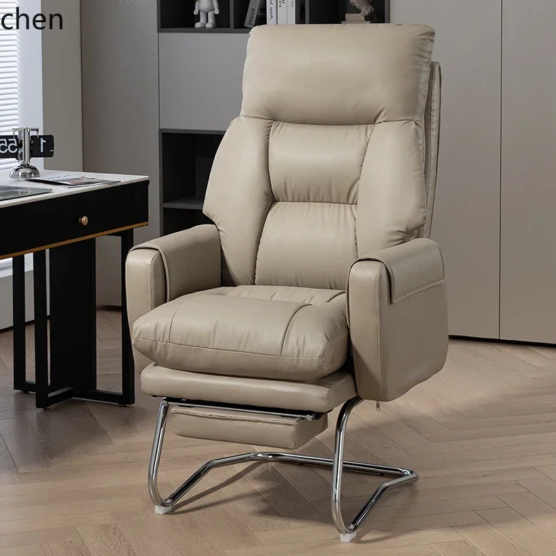 bow home office chair backrest ergonomic dormitory mahjong seat leather boss chair