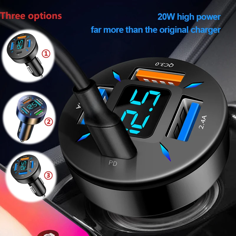 

Автомобильное зарядное устройство с 4 USB-портами, 66 Вт