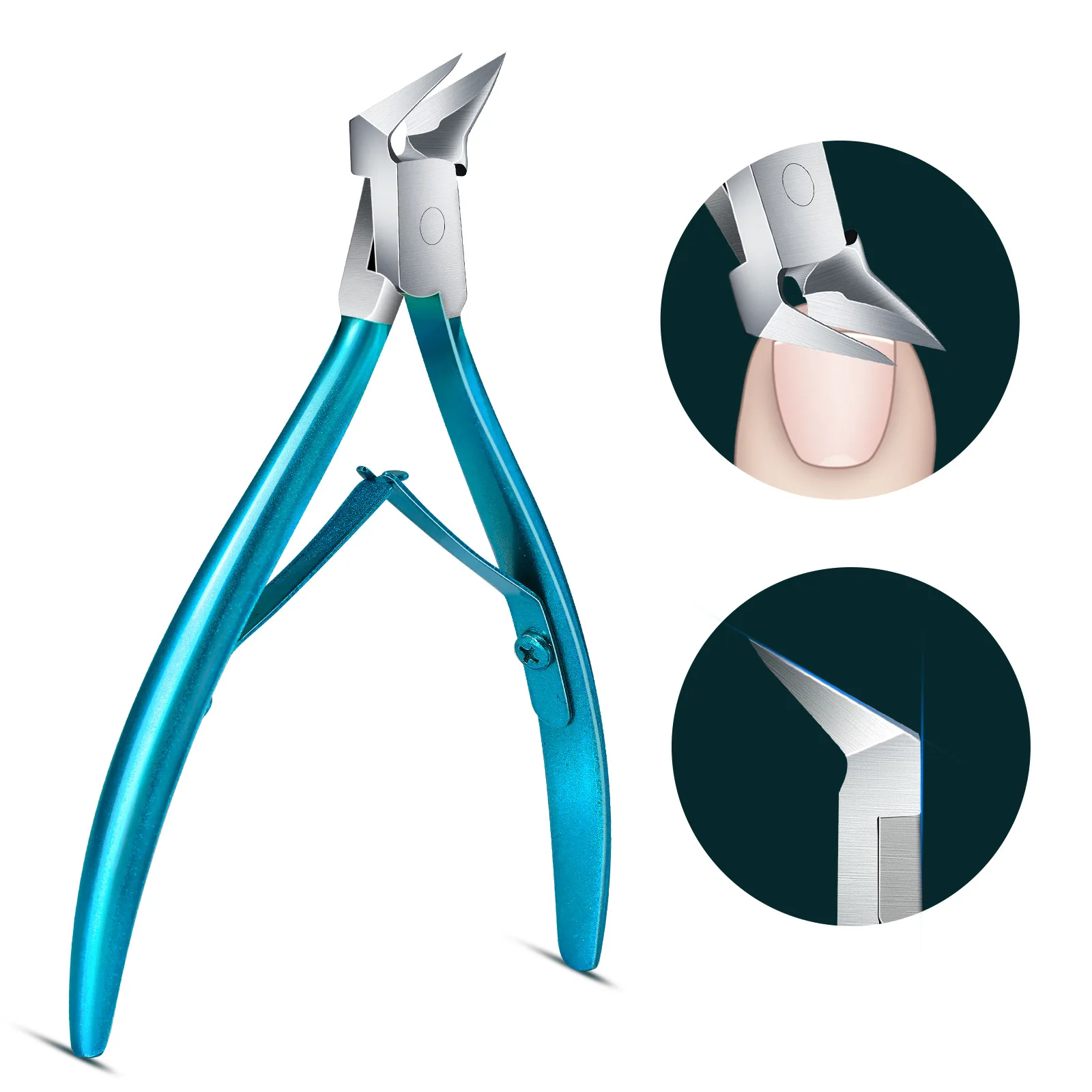 전문 네일 커터 큐티클 니퍼, 각질 제거 페디큐어 도구, 스테인레스 스틸, 내성 발톱 가위, 손톱깎이