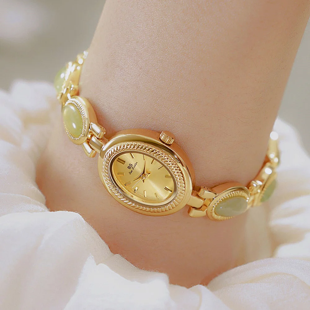 

Женские часы высокого качества в китайском стиле, антикварные часы из нефрита Hetian с темпераментной цепочкой, элегантные часы с маленьким циферблатом для женщин