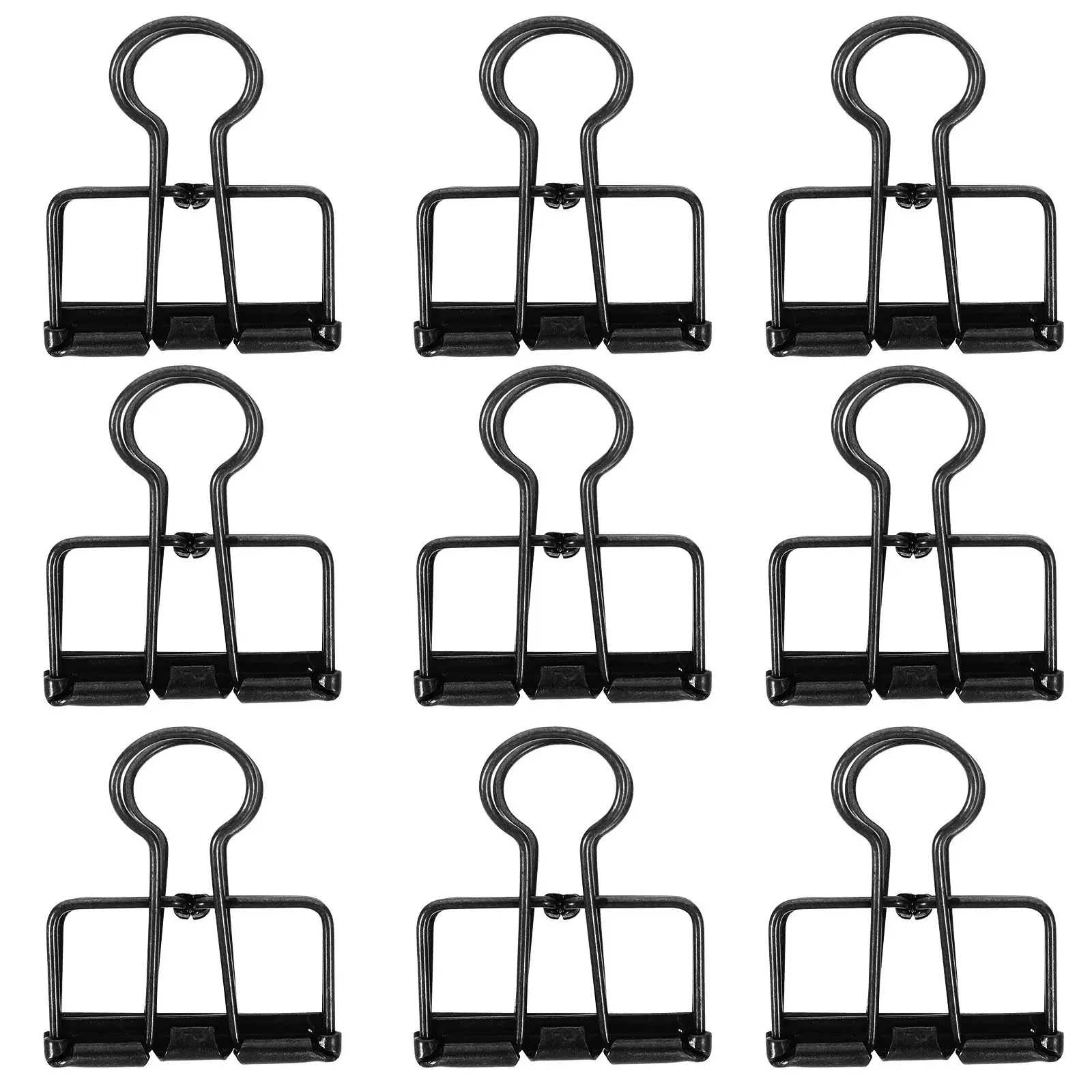 10pcs Bright Metal Binder Clips Office Supplies Document Paper Files ganizer Tone Medium Size