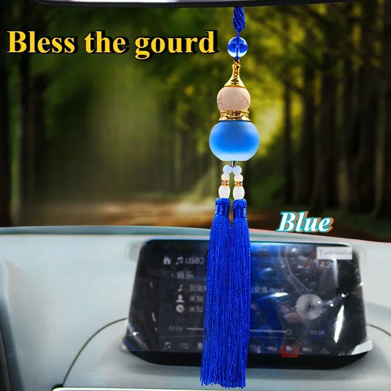 1pc Car\'S Creative Pendant Gourd Shaped Empty Bottle Chinese Red Handmade Products Personalized Jewelry Rearview Mirror Pendant