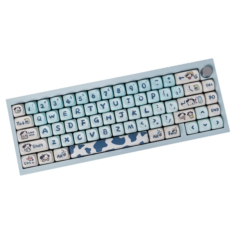 MOA Cow Mechanical Keyboard Keycap Cute and Personalized 141 Key PBT Thermal Sublimation Adaptation 61/65/75/84/87