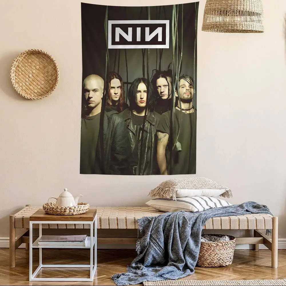 Rock Band Nine Inch Nails Hippie Wall Hanging Tapestries Bohemian Wall Tapestries Mandala INS Home Decor