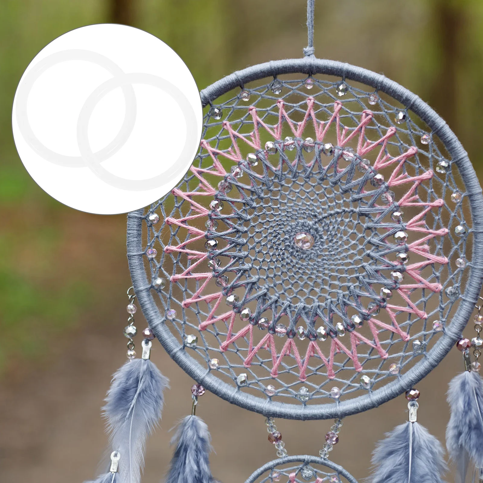 

50pcs Dream Catcher Rings White Macrame Hoops Wreath Frame Round Plastic Rings For Diy Craft Decor Home Wedding Car Interior