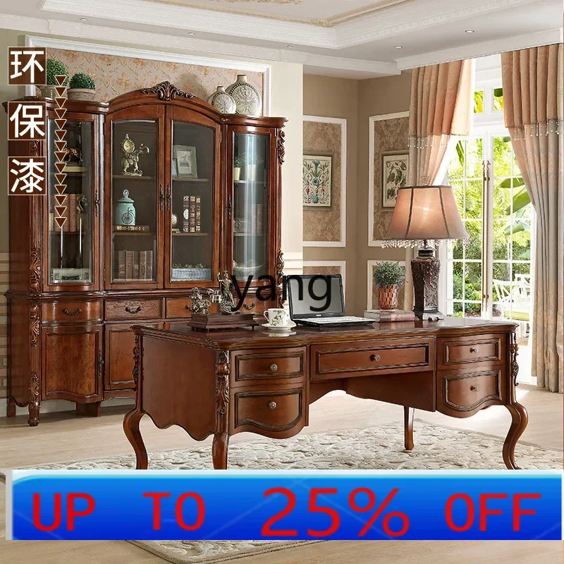 

LH boss table full solid wood desk household class desk writing desk painting table
