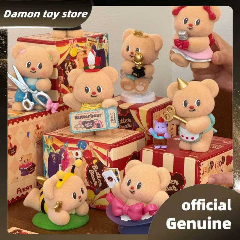 

New Genuine Butter Bear Top-Tier Team Series Blind Box Lovely Trendy Toys Flocking Butter Bear Mystery Box Cute Decor Gifts
