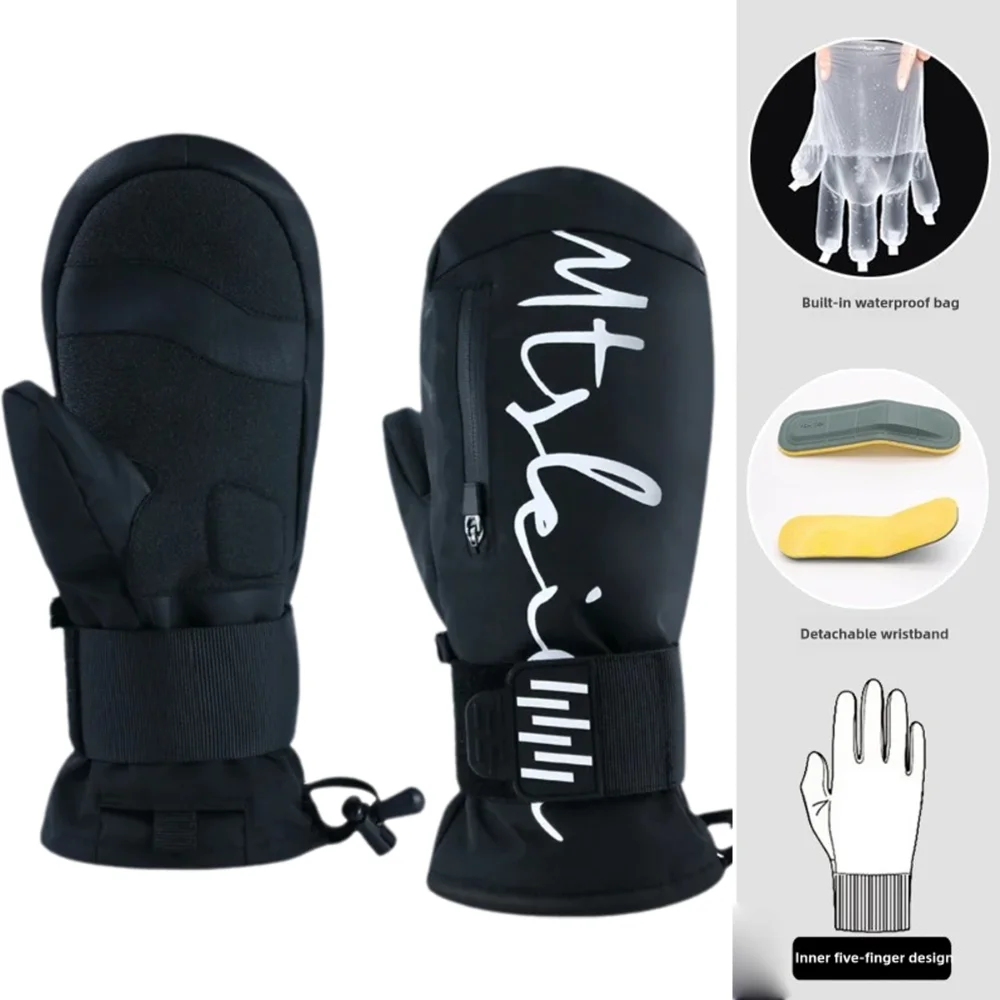 Nuovi guanti caldi da sci Ridng Outdoor Protezioni da polso integrate EVA Ammortizzante Snowboard Guanti da polso impermeabili caldi Guanti da sci