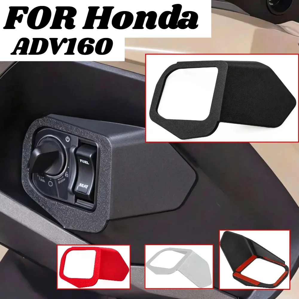 For Honda  ADV160 Motorcycle Ignition Switch Cover Carbon Key Hole Protector Anti-Scratch Decorative Lock Cover Black  red  gray