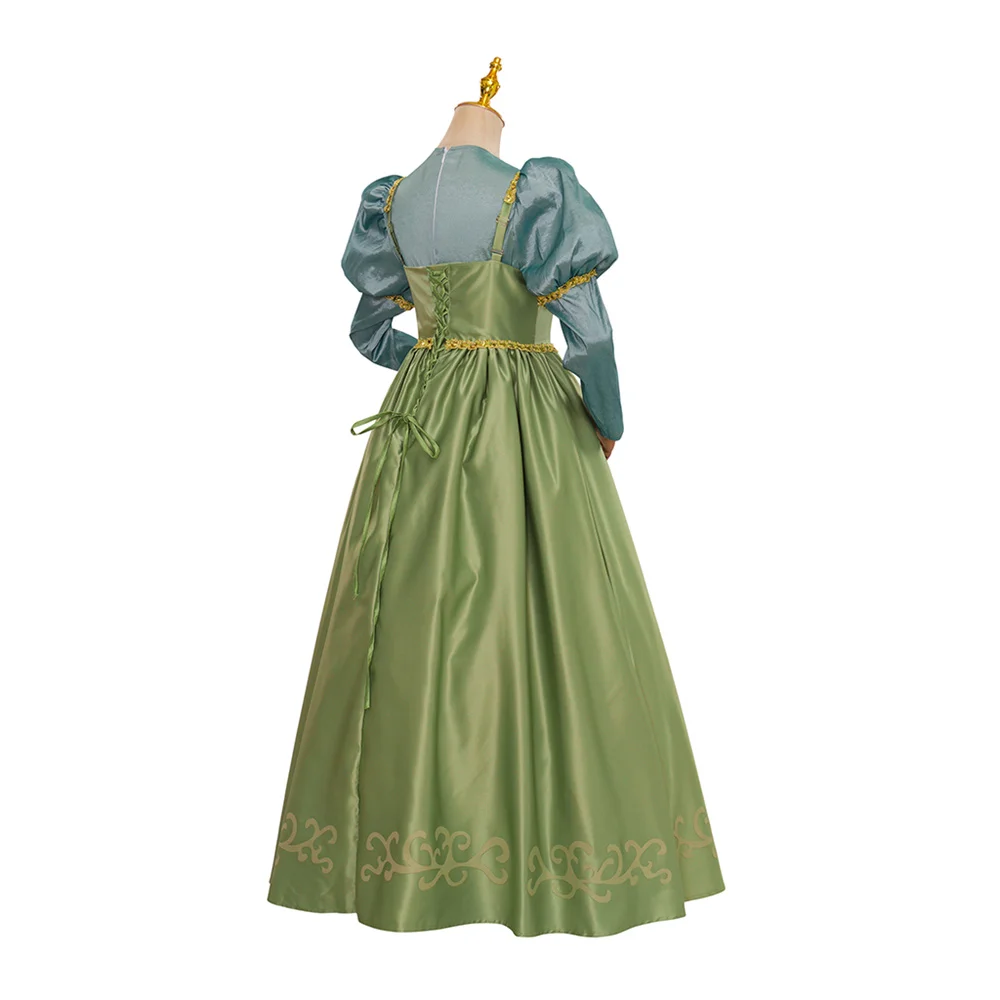 Damsel Elodie Косплей Костюм Зеленое Викторианское Винтажное Королевское Фэнтези Платье Хэллоуин Карнавальная Вечеринка Бальное Платье