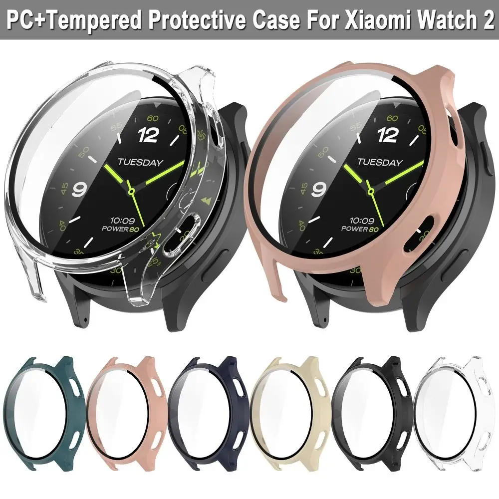 PC+Tempered Protective Case New Smart Watch Screen Protector Accessories Hard Edge Shell for Xiaomi Watch 2