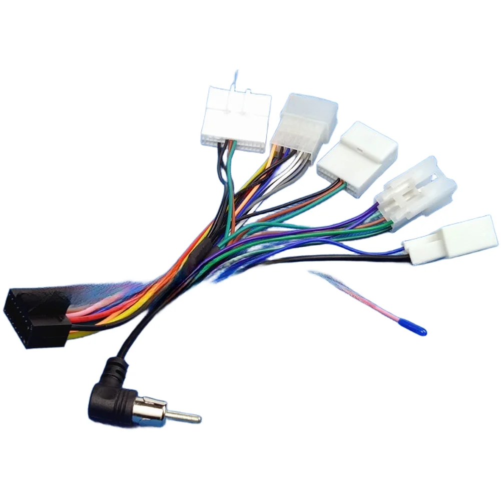 12V Power Cable and for antenna Adapter with 16 Pin Layout for Toyota Car Navigation and Radio Integration ABS Housing