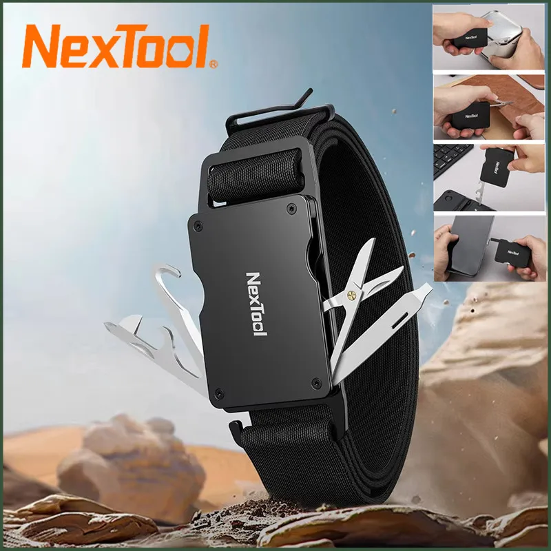 

NexTool P50 Multifunctional Belt Men Waist Buckle Repair Tool Screwdrivers Scissors File Bottle Opener SIM Card Pin Remover New