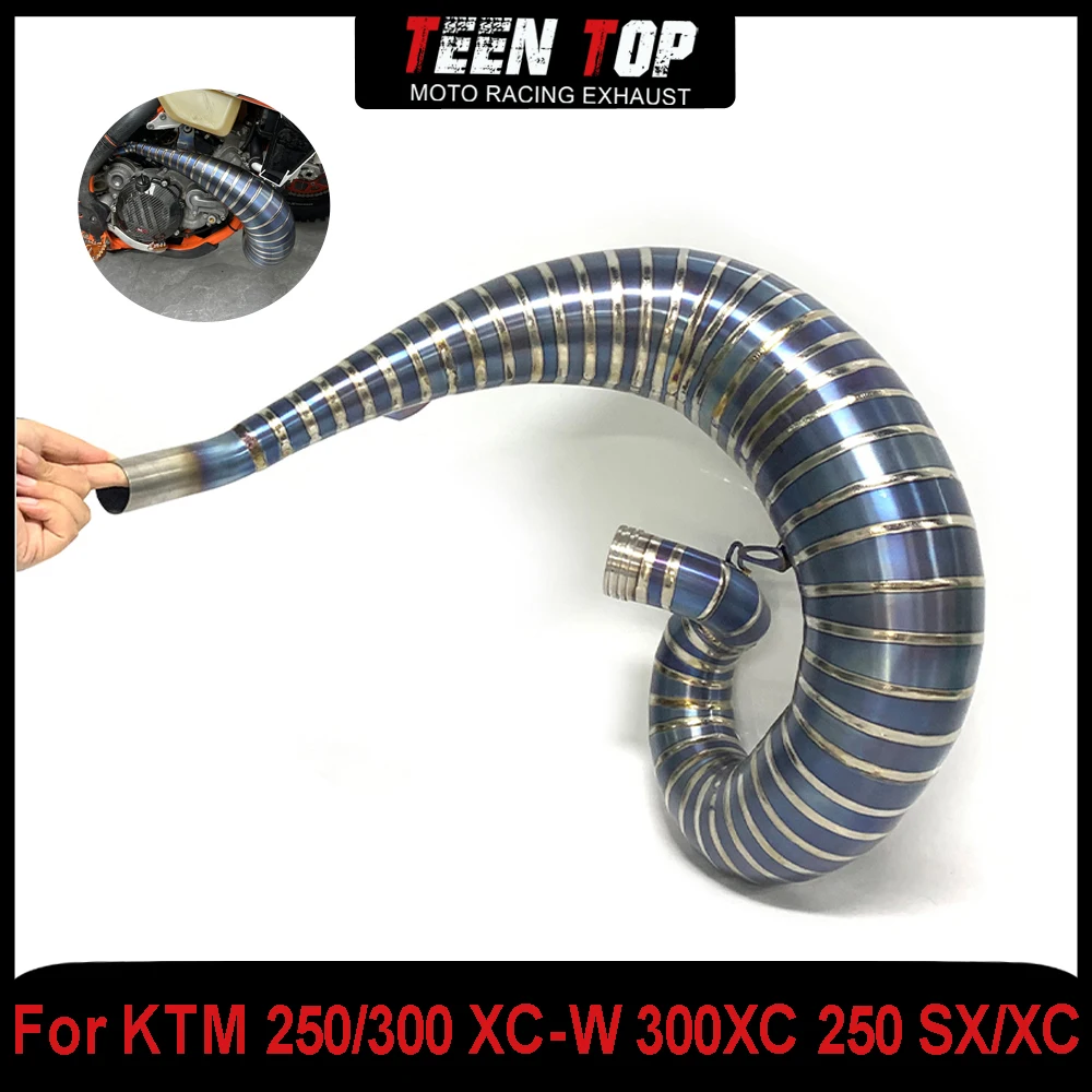 

Внедорожный велосипед из титанового сплава, выжженный синий выхлопной коллектор для 300 EXC TPI 250/300 XC TPI, выхлопная колено, соединительная труба для Husqvarna