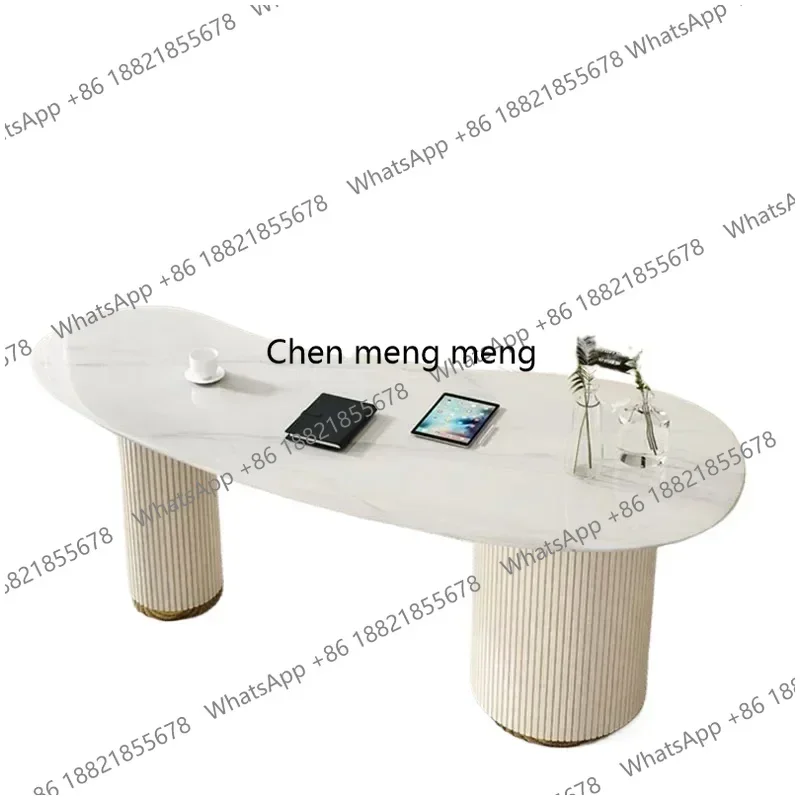 Z10Ergonomic Office Desk Letter Steel Modern Room Show Work Office Desks Modern White Tables Economic Ufficio Trendy Furniture