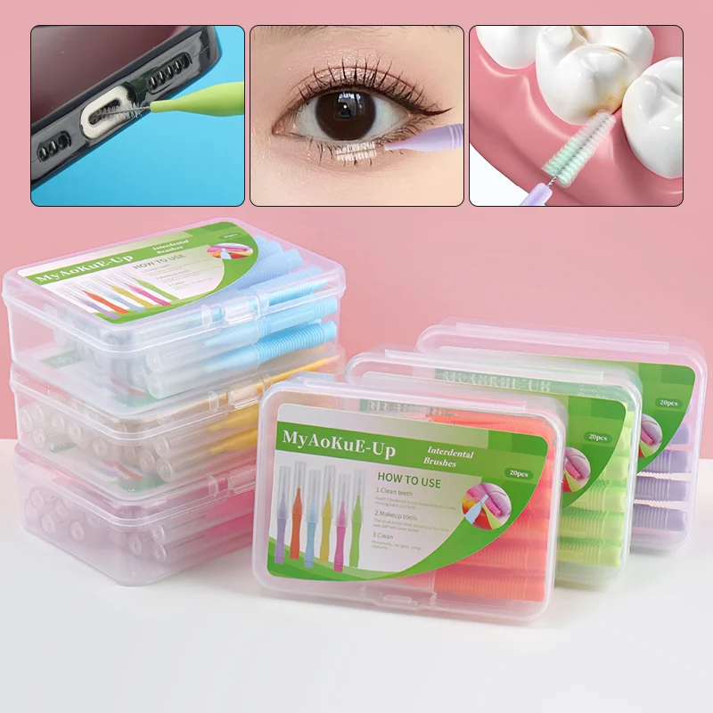 

20Pcs Pro Disposable Brow Lash Tools Bendable Micro Brushes for Eyebrow Makeup Artists Salon Essentials Hygienic Beauty Kit