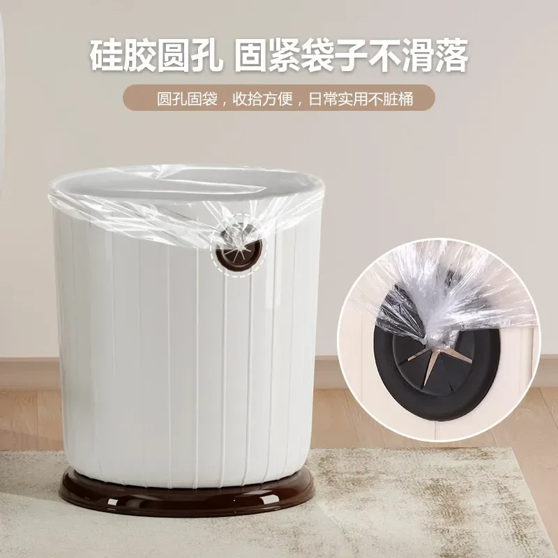 Retro Trash Can Cream Style Household Open Paper Basket Kitchen Living Room Bathroom Round Trash Can