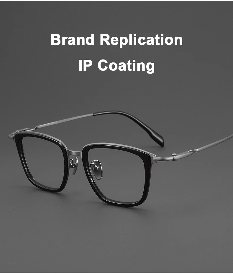 Luxury Brand Replica Acetate & Pure Titanium Glasses Large Size 155mm Big Face Ultra-light Eyeglass Unisex Ox Horn Grain Frame