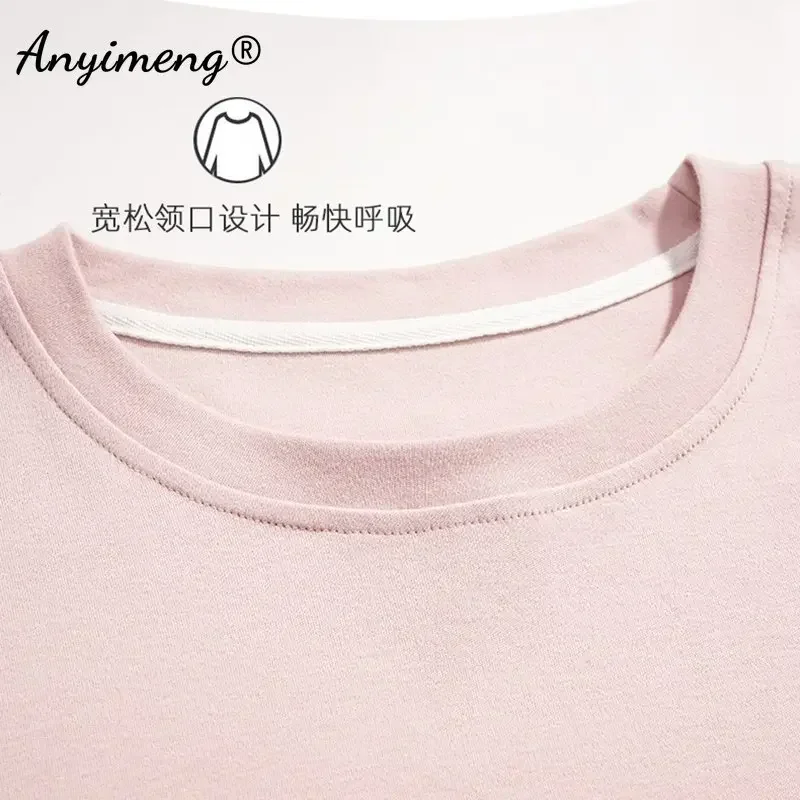 2XL 3XL 4XL Autumn Winter Cotton Fashion Sporty Womens Pink Pajamas Set Elegant Tennis Sleepwear for Girls Elegant Woman Pijamas