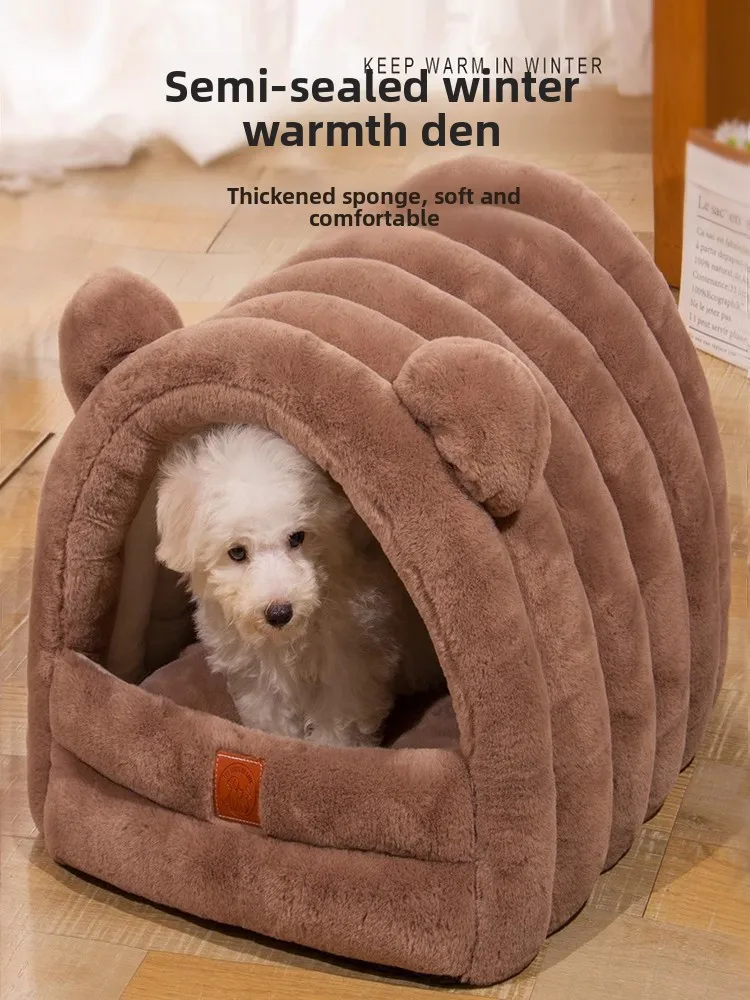 

Утепленный полузакрытый съемный домик-гнездо для кошек, большой размер, всесезонный, универсальный, для котят