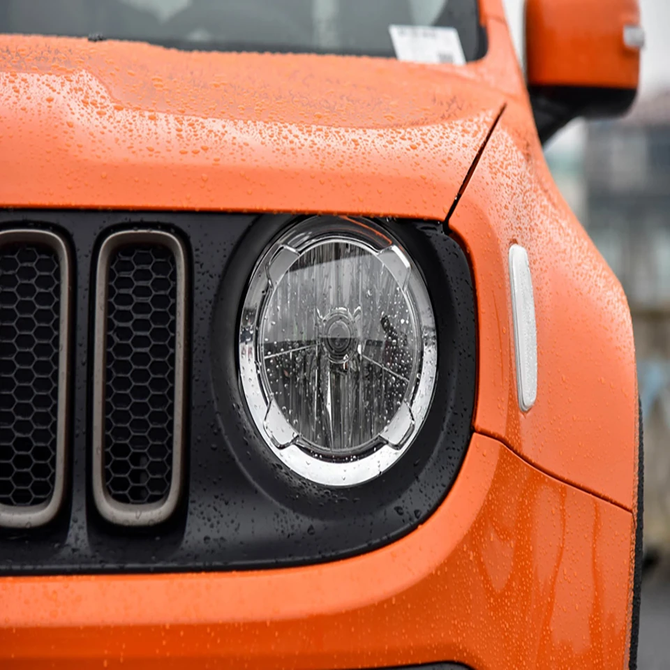 ل Jeep Renegade 2016 2017 2018 2019 2020 2021 غطاء المصابيح الأمامية الأمامية قذيفة عاكس الضوء شبكي استبدال العدسة الأصلية