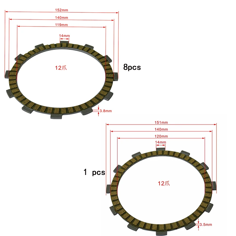 9PC Motorcycle Friction Clutch Disc Plates For Honda CB1000F 1993-1997 Hurricane 1000 CBR1000F 1987-1992 CBR1000F FP 1993-1999