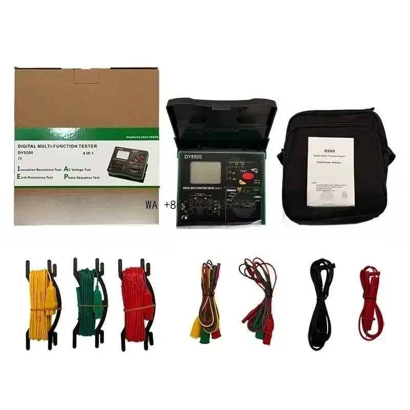 Wmwmnu New DY5500 Insulation Tester Earth Resistance Meter Voltmeter Phase Sequence Indicator 4 in 1 Digital Multimeter for