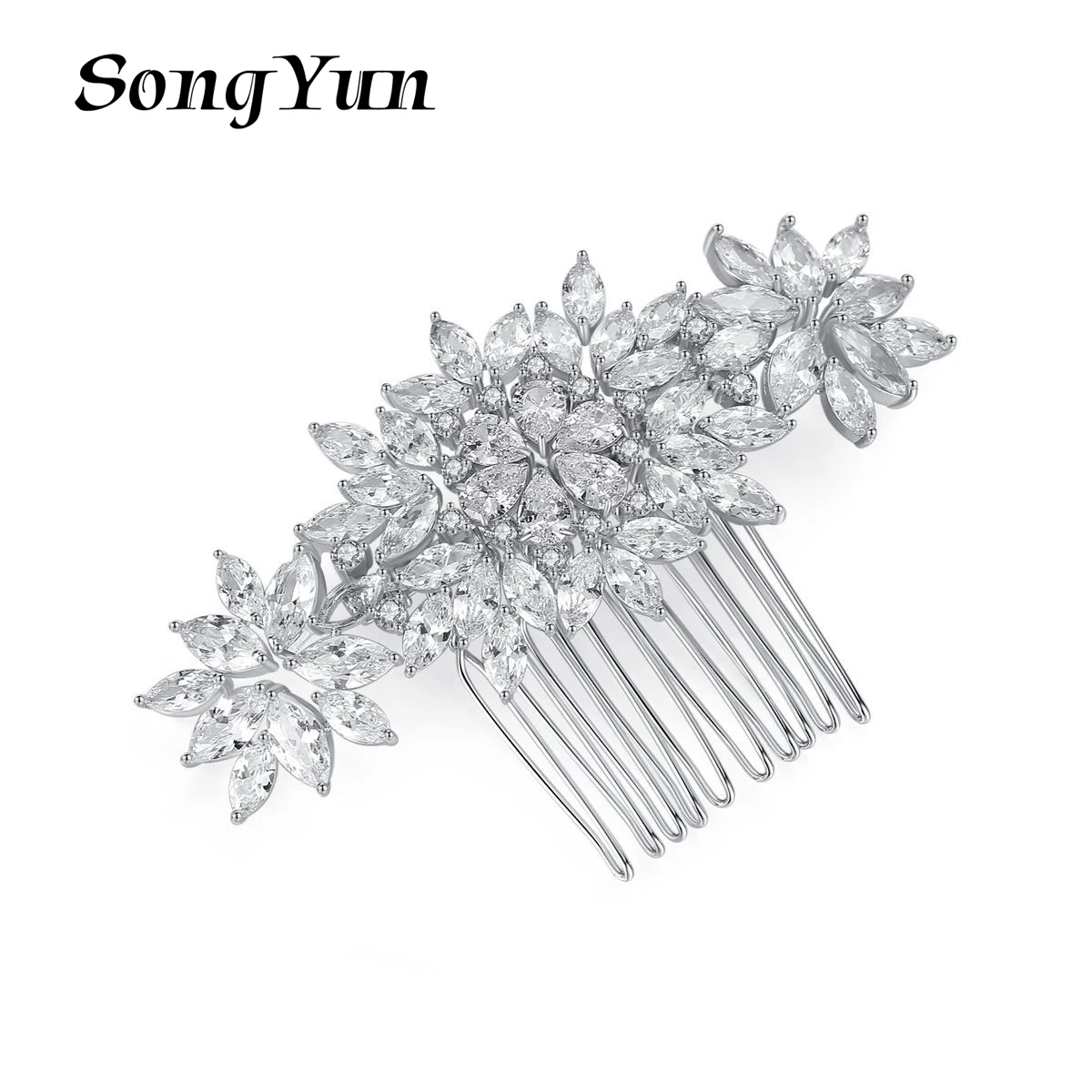 

SongYun Jewelry Manufacturer MHT Zircon Hair Decoration Heavy Industry European And American Fashion Women'S Hair Comb