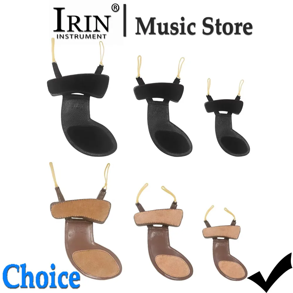 IRIN Violin Chin Rest Pad Protector Leather Shoulder Rest Pad for 4/4 3/4 1/2 1/4 1/8 1/16 Violin String Instrument Accessory