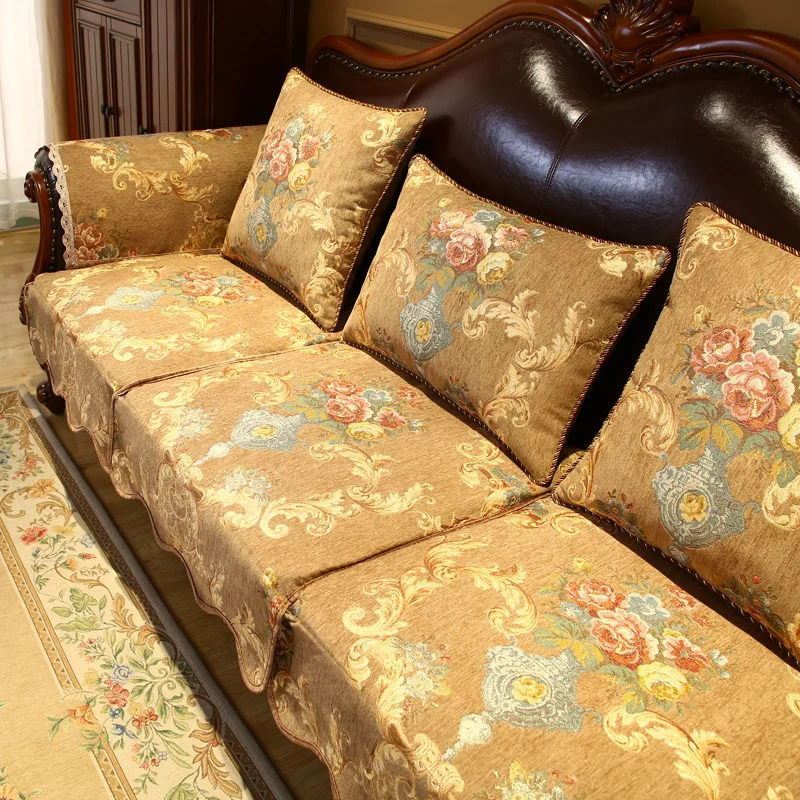 Chenille Sofa Cushion Jacquard Funiture Protector Couch Seat Covers Stretch Slipcover Non-slip Elastic Armchairs Cushion Cover
