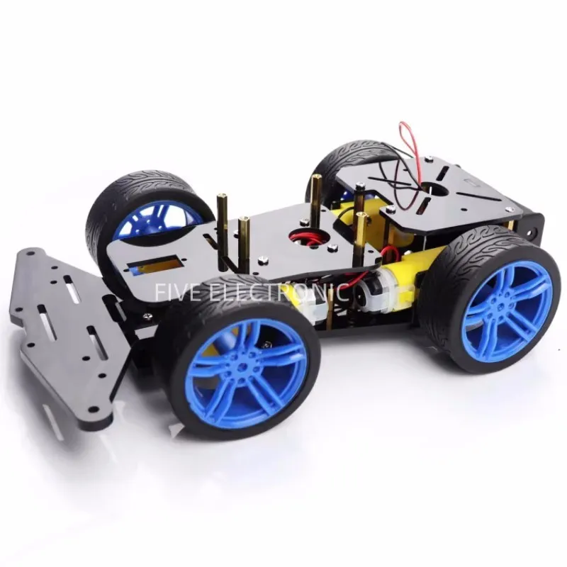 

4wd Four-Wheel Intelligent Car Chassis Code Plate Speed Measurement/Tracking/Infrared Remote Control Car Accessories