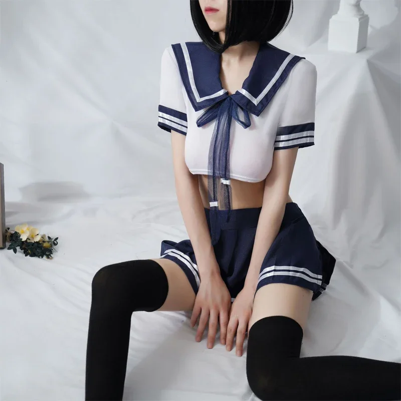 Women Sexy School Girl Lolita Costumes Cosplay Babydoll Nightdress Erotic Lingerie Suspender Student Uniform Japanese Role Play