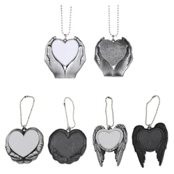 Sublimation Blank Keychain Ornament Angel Wing&Love In Hand Pendant Festival Party Ornaments For Thermal Tranfer Print