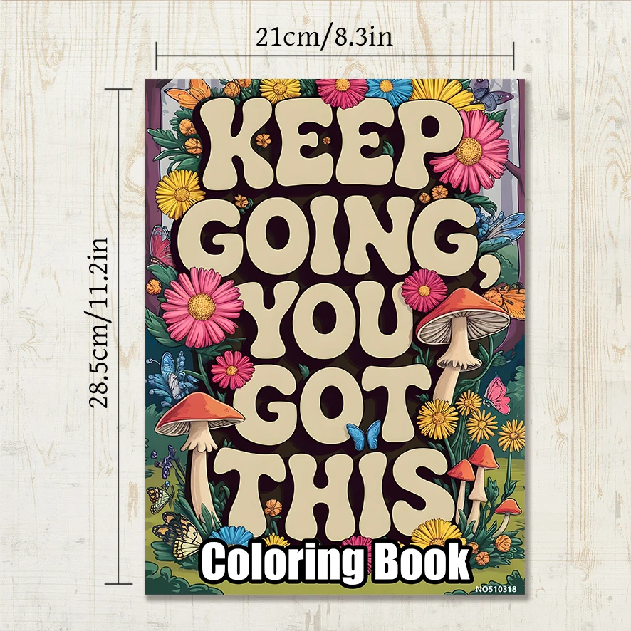 Inspirational Quotes Adult Coloring Book - 8.3x 11.2 Inch 22 Page Coloring Book - Helps Reduce Stress and Ease Emotions